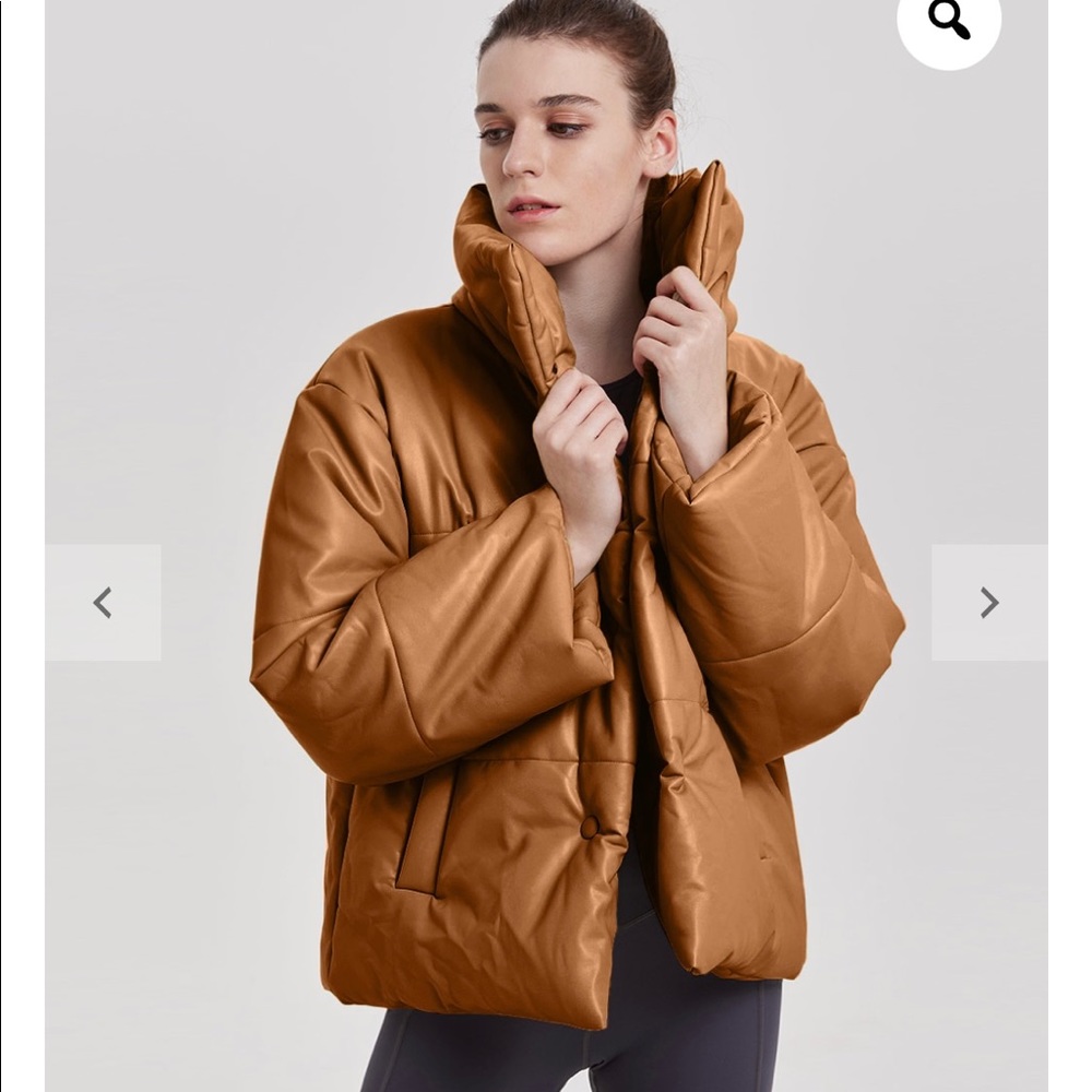 New with tags LIT Faux-leather Snap Fluffy Coat size S